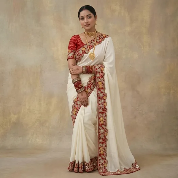 Premium_Mirror_Work_Saree_In_Georgette_Fabric_With_Matching_Blouse_Piece