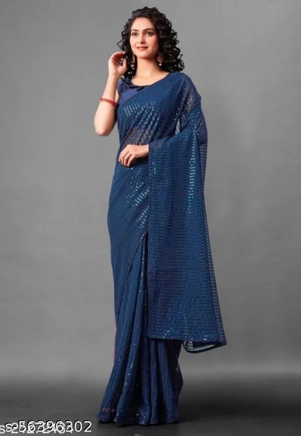 Womens_Beautiful_Sequence_Emroidery_Work_Saree_For_New_Bollywood_Style