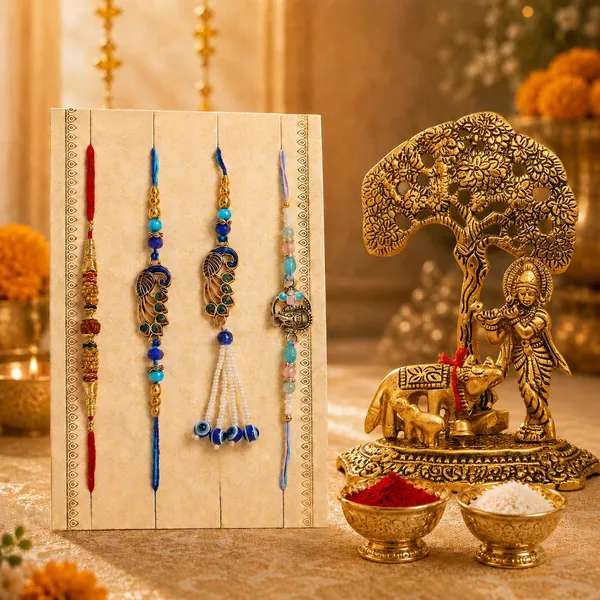 Chhariya_Crafts_Bhaiya_Bhabhi_Bhaiya_Bhabhi_Rakhi_Combo_Gift_Set_1_Metal_Krishna_Idol_Plying_With_Flute,_Chawal_Roli_Pack,_1_Designer_Lumba_Rakhi_For_Bhabhi,_1_Designer_Rakhi_For_Bhaiya_Brother,_2_Extra_Rakhi_)_Assorted,_Gold_Finish,_Kundan,_Pearl,_Plastic_(PVC),_Mauli_Thread,_Yarn_Rakhi,_Chawal_Roli_Pack,_Showpiece,_Lumba__Set_(1_Metal_Krishna_Idol_Plying_With_Flute,_Chawal_Roli_Pack,_1_Designer_Lumba_Rakhi_For_Bhabhi,_1_Designer_Rakhi_For_Bhaiya_Brother,_2_Extra_Rakhi)