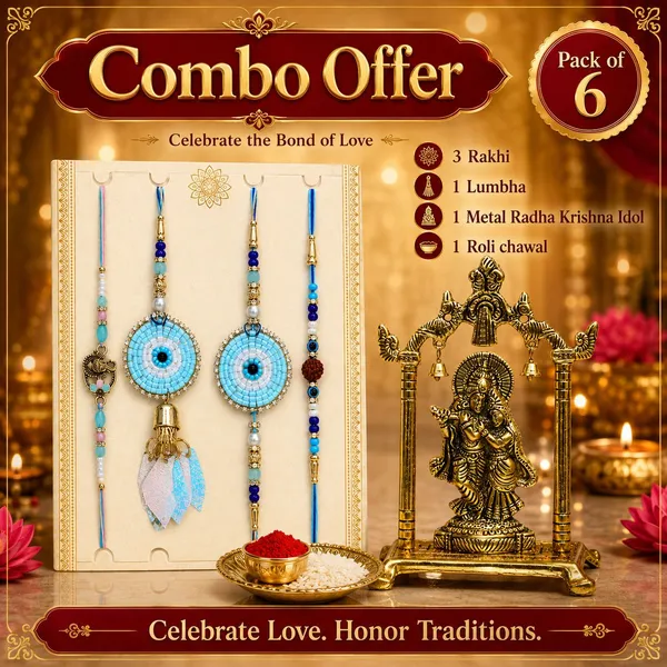 Chhariya_Crafts_Bhaiya_Bhabhi_Bhaiya_Bhabhi_Rakhi_Combo_Gift_Set_1_Metal_Radha_Krishna_Idol_Plying_With_Flute,_Chawal_Roli_Pack,_1_Designer_Lumba_Rakhi_For_Bhabhi,_1_Designer_Rakhi_For_Bhaiya_Brother,_2_Extra_Rakhi_)_Assorted,_Gold_Finish,_Kundan,_Pearl,_Plastic_(PVC),_Zardosi_Rakhi,_Showpiece,_Chawal_Roli_Pack__Set_(1_Metal_Radha_Krishna_Idol_Plying_With_Flute,_Chawal_Roli_Pack,_1_Designer_Lumba_Rakhi_For_Bhabhi,_1_Designer_Rakhi_For_Bhaiya_Brother,_2_Extra_Rakhi_))