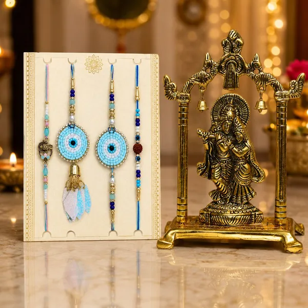 Chhariya_Crafts_Bhaiya_Bhabhi_Bhaiya_Bhabhi_Rakhi_Combo_Gift_Set_1_Metal_Radha_Krishna_Idol_Plying_With_Flute,_Chawal_Roli_Pack,_1_Designer_Lumba_Rakhi_For_Bhabhi,_1_Designer_Rakhi_For_Bhaiya_Brother,_2_Extra_Rakhi_)_Assorted,_Gold_Finish,_Kundan,_Pearl,_Plastic_(PVC),_Zardosi_Rakhi,_Showpiece,_Chawal_Roli_Pack__Set_(1_Metal_Radha_Krishna_Idol_Plying_With_Flute,_Chawal_Roli_Pack,_1_Designer_Lumba_Rakhi_For_Bhabhi,_1_Designer_Rakhi_For_Bhaiya_Brother,_2_Extra_Rakhi_))