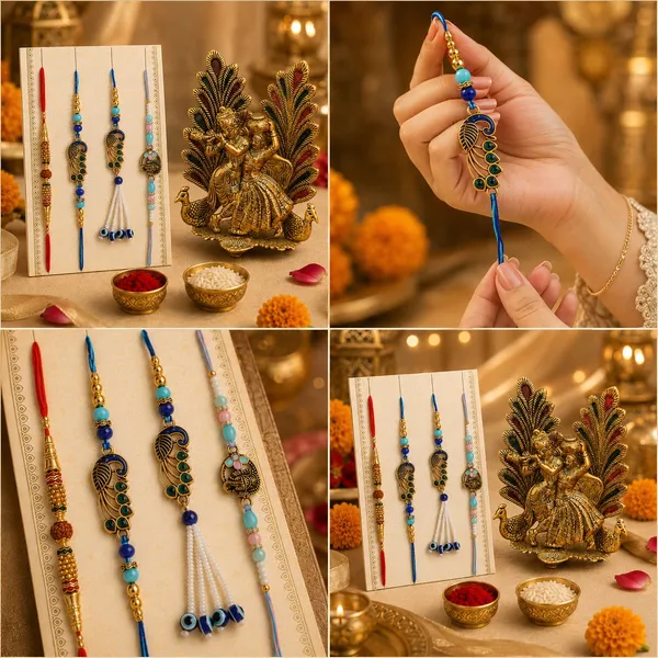 Chhariya_Crafts_Bhaiya_Bhabhi_Bhaiya_Bhabhi_Rakhi_Combo_Gift_Set_Assorted,_Kundan,_Pearl,_Mauli_Thread_Rakhi,_Showpiece,_Chawal_Roli_Pack,_Diya__Set_(1_Metal_Radha_Krishna_Idol_WIth_DIya_Plying_With_Flute,_Chawal_Roli_Pack,_1_Designer_Lumba_Rakhi_For_Bhabhi,_1_Designer_Rakhi_For_Bhaiya_Brother,_2_Extra_Rakhi_))