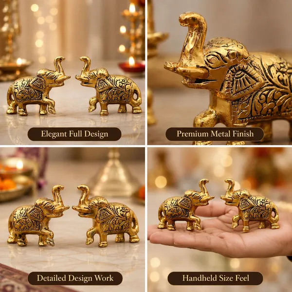 Chhariya_Crafts_Bhaiya_Bhabhi_Bhaiya_Bhabhi_Rakhi_Combo_Gift_Set_Assorted,_Gold_Finish,_Plastic_(PVC),_Kundan,_Pearl_Rakhi,_Showpiece,_Chawal_Roli_Pack__Set_(1_Metal_Elephant_Pair_Showpieces_For_Gift,_Chawal_Roli_Pack,_1_Designer_Lumba_Rakhi_For_Bhabhi,_1_Designer_Rakhi_For_Bhaiya_Brother,_2_Extra_Rakhi_))