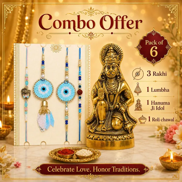 Chhariya_Crafts_Bhaiya_Bhabhi_Bhaiya_Bhabhi_Rakhi_Combo_Gift_Set_Assorted,_Gold_Finish,_Plastic_(PVC),_Pearl,_Kundan_Rakhi,_Chawal_Roli_Pack,_Showpiece__Set_(1_Metal_Hanuman_JI_Idol,_Chawal_Roli_Pack,_1_Designer_Lumba_Rakhi_For_Bhabhi,_1_Designer_Rakhi_For_Bhaiya_Brother,_2_Extra_Rakhi_))