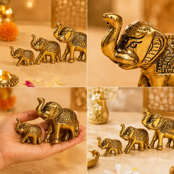 Chhariya_Crafts_Designer_Bhaiya_Bhabhi_Rakhi_Combo_Gift_Set_Assorted_Rakhi,_Showpiece,_Lumba,_Chawal_Roli_Pack__Set_(3_Metal_Elepahant_Showpieces,_1_Chawal_Roli_Pack,_1_Designer_Lumba_,_3_Designer_Rakhi)