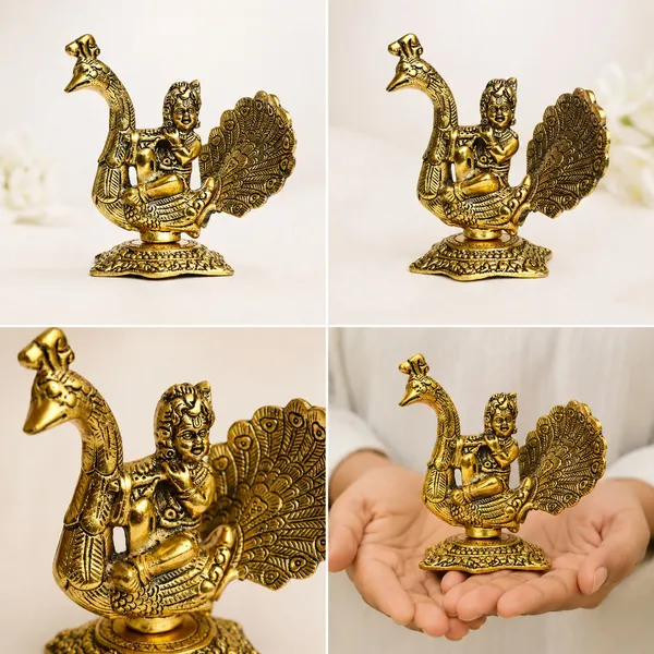 Chhariya_Crafts_Bhaiya_Bhabhi_Bhaiya_Bhabhi_Rakhi_Combo_Gift_Set_1_Assorted,_Gold_Finish,_Kundan,_Pearl,_Zardosi_Rakhi,_Showpiece,_Lumba,_Chawal_Roli_Pack__Set_(1_Metal_Krishna_Sitting_On_Peacock,_Chawal_Roli_Pack,_1_Designer_Lumba_Rakhi_For_Bhabhi,_1_Designer_Rakhi_For_Bhaiya_Brother,_2_Extra_Rakhi)