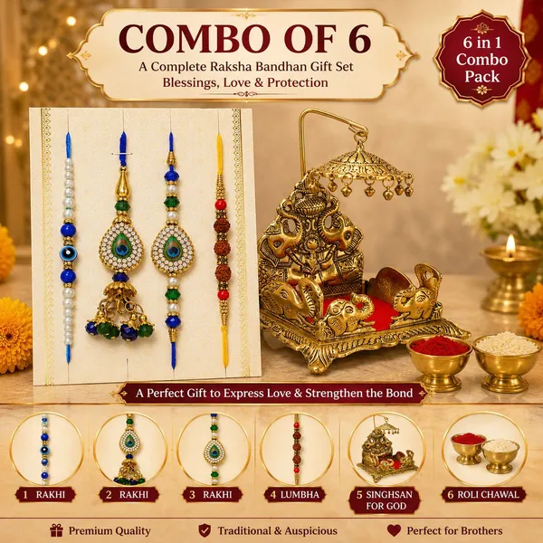 Chhariya_Crafts_Bhaiya_Bhabhi_Bhaiya_Bhabhi_Rakhi_Combo_Gift_Set_Assorted,_Gold_Finish,_Pearl,_Plastic_(PVC),_Kundan_Rakhi,_Showpiece,_Chawal_Roli_Pack__Set_(1_Metal_Krisna_Sihasan,_Chawal_Roli_Pack,_1_Designer_Lumba_Rakhi_For_Bhabhi,_1_Designer_Rakhi_For_Bhaiya_Brother,_2_Extra_Rakhi_))