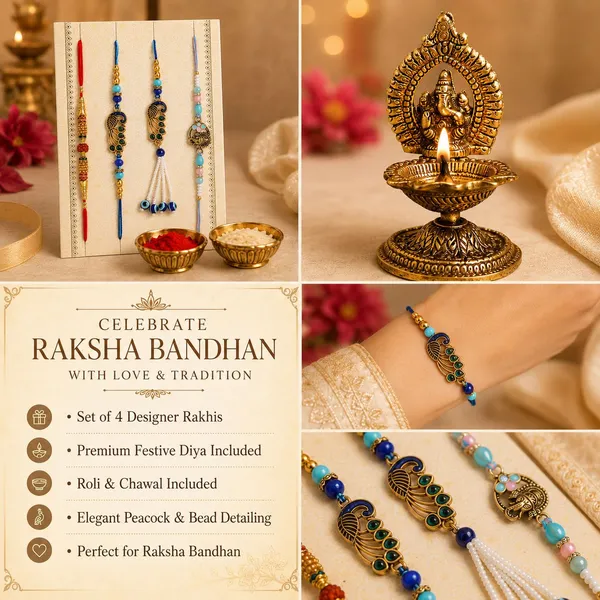 Chhariya_Crafts_Bhaiya_Bhabhi_Bhaiya_Bhabhi_Rakhi_Combo_Gift_Set_Assorted,_Gold_Finish,_Kundan,_Pearl,_Plastic_(PVC)_Rakhi,_Showpiece,_Chawal_Roli_Pack,_Diya__Set_(1_Metal_Ganesh_5_Face_Diya,_Chawal_Roli_Pack,_1_Designer_Lumba_Rakhi_For_Bhabhi,_1_Designer_Rakhi_For_Bhaiya_Brother,_2_Extra_Rakhi)