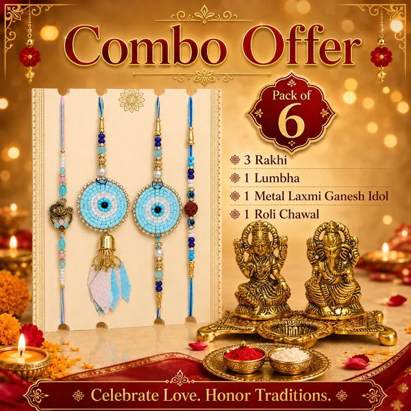 Chhariya_Crafts_Bhaiya_Bhabhi_Rakhi_Combo_Set_1_Laxmi_Ganesh,_Chawal_Roli_Pack,_1_Designer_Lumba,_3_Rakhi_Assorted,_Gold,_Gold_Finish,_Jute,_Kundan,_Mauli_Thread,_Pearl,_Zardosi_Rakhi,_Showpiece,_Diya,_Chawal_Roli_Pack__Set_(1_Laxmi_Ganesh_Diya,Chawal_Roli_Pack,_1_Designer_Lumba,_3_Rakhi)