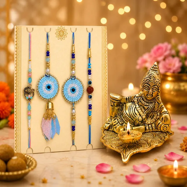 Chhariya_Crafts_Bhaiya_Bhabhi_Rakhi_Combo_Set_1_Kuber_Deepam,_Chawal_Roli_Pack,_1_Designer_Lumba,_3_Rakhi_Assorted,_Gold,_Gold_Finish,_Jute,_Kundan,_Mauli_Thread,_Pearl,_Yarn_Rakhi,_Chawal_Roli_Pack,_Showpiece__Set_(1_Kuber_Deepam,Chawal_Roli_Pack,_1_Designer_Lumba,_3_Rakhi)
