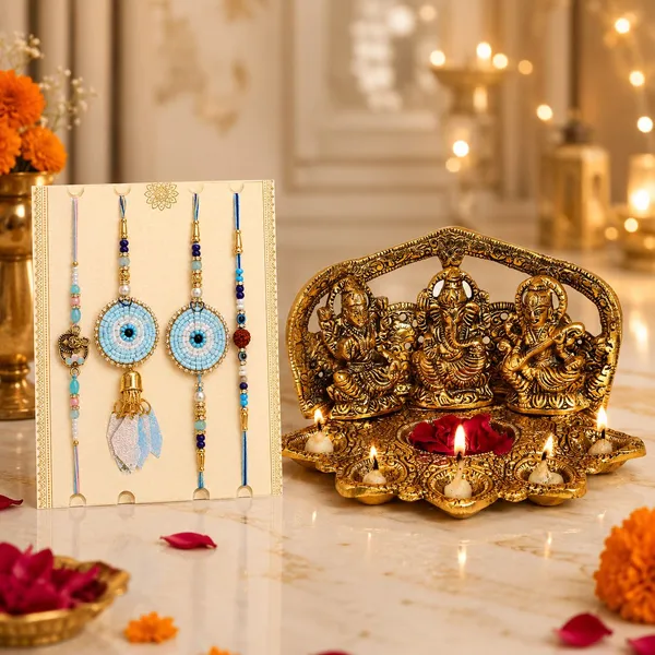 Chhariya_Crafts_Bhaiya_Bhabhi_Rakhi_Combo_Set_1_LGS_Diya,_Chawal_Roli_Pack,_1_Designer_Lumba,_3_Rakhi_Assorted,_Gold,_Gold_Finish,_Jute,_Kundan,_Mauli_Thread,_Pearl,_Yarn_Rakhi,_Showpiece,_Chawal_Roli_Pack__Set_(1_LGS_Diya_Idol,_Chawal_Roli_Pack,_1_Designer_Lumba,_3_Rakhi)