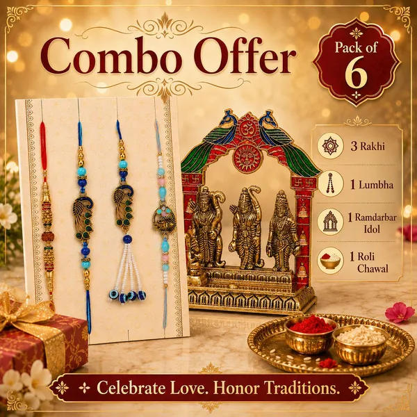 Chhariya_Crafts_Bhaiya_Bhabhi_Rakhi_Combo_Set_1_Ram_Darbar,_Chawal_Roli_Pack,_1_Designer_Lumba,_3_Rakhi_Assorted,_Gold,_Gold_Finish,_Jute,_Kundan,_Mauli_Thread,_Pearl,_Yarn_Rakhi,_Chawal_Roli_Pack,_Showpiece__Set_(1_Ram_Darbar,_1_Chawal_Roli_Pack,_1_Designer_Lumba,_3_Rakhi)