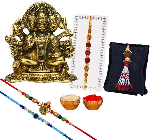 Chhariya_Crafts_Bhaiya_Bhabhi_Rakhi_Combo_Set_1_Hanuman_Ji,_Chawal_Roli_Pack,_1_Designer_Lumba,_3_Rakhi_Pearl_Rakhi,_Chawal_Roli_Pack,_Showpiece__Set_(1_Hanuman_Ji,_1_Chawal_Roli_Pack,_1_Designer_Lumba,_3_Rakhi)