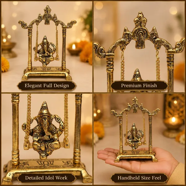 Chhariya_Crafts_Bhaiya_Bhabhi_Rakhi_Combo_Set_1_Ganesh_Jhula,_Chawal_Roli_Pack,_1_Designer_Lumba,_3_Rakhi_Assorted,_Gold,_Gold_Finish,_Jute,_Kundan,_Mauli_Thread,_Pearl,_Yarn_Rakhi,_Chawal_Roli_Pack,_Showpiece__Set_(1_Ganesh_Jhula,_1_Chawal_Roli_Pack,_1_Designer_Lumba,_3_Rakhi)