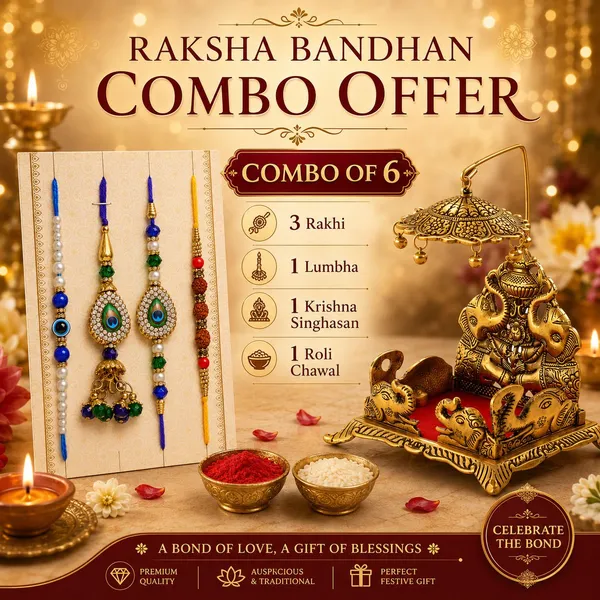 Chhariya_Crafts_Bhaiya_Bhabhi_Rakhi_Combo_Set_1_Sighasan_For_God,_Chawal_Roli_Pack,_1_Designer_Lumba,_3_Rakhi_Assorted,_Gold,_Gold_Finish,_Jute,_Kundan,_Mauli_Thread,_Pearl,_Zardosi_Rakhi,_Showpiece,_Diya__Set_(1_Sighasan_For_God,_Chawal_Roli_Pack,_1_Designer_Lumba,_3_Rakhi)