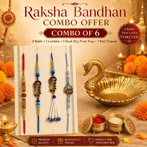 Chhariya_Crafts_Bhaiya_Bhabhi_Rakhi_Combo_Set_1_Duck_Tray,_Chawal_Roli_Pack,_1_Designer_Lumba,_3_Rakhi_Assorted,_Gold,_Gold_Finish,_Jute,_Kundan,_Mauli_Thread,_Pearl,_Zardosi_Rakhi,_Showpiece,_Chawal_Roli_Pack,_Lumba__Set_(1_Duck_Tray,_Chawal_Roli_Pack,_1_Designer_Lumba,_3_Rakhi)