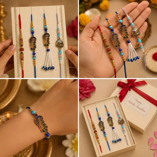 Chhariya_Crafts_Bhaiya_Bhabhi_Rakhi_Combo_Set_1_Radha_Krishna,_Chawal_Roli_Pack,_1_Designer_Lumba,_3_Rakhi_Assorted,_Gold,_Gold_Finish,_Jute,_Kundan,_Mauli_Thread,_Pearl,_Zardosi_Rakhi,_Showpiece,_Chawal_Roli_Pack__Set_(1_Radha_Krishna_Jhula,_Chawal_Roli_Pack,_1_Designer_Lumba,_3_Rakhi)