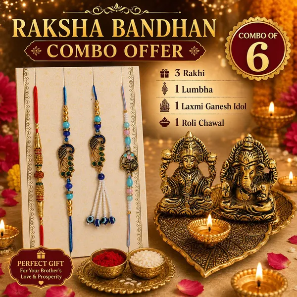 Chhariya_Crafts_Bhaiya_Bhabhi_Rakhi_Combo_Set_1_Laxmi_Ganesha_,_Chawal_Roli_Pack,_1_Designer_Lumba,_3_Rakhi_Assorted,_Gold,_Gold_Finish,_Jute,_Kundan,_Mauli_Thread,_Pearl,_Zardosi_Rakhi,_Showpiece,_Diya,_Chawal_Roli_Pack__Set_(1_Laxmi_Ganesh_On_Leaf,_Chawal_Roli_Pack,_1_Designer_Lumba,_3_Rakhi)