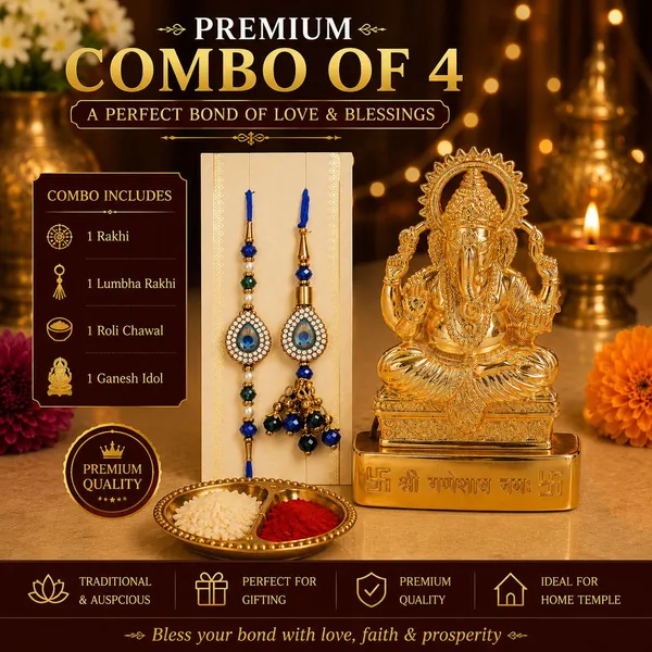 Chhariya_Crafts_Bhaiya_Bhabhi_Bhaiya_Bhabhi_Rakhi_Combo_Gift_Set_Assorted,_Gold,_Gold_Finish,_Jute,_Kundan,_Mauli_Thread,_Pearl,_Yarn_Rakhi,_Chawal_Roli_Pack,_Showpiece,_Lumba__Set_(1_Ganesha_Murti,_1_Chawal_Roli_Pack,_1_Designer_Lumba,_1_Designer_Rakhi)