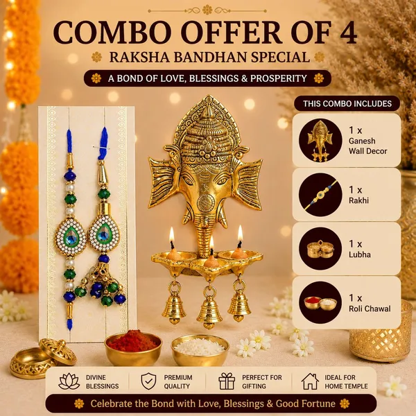 Chhariya_Crafts_Bhaiya_Bhabhi_Bhaiya_Bhabhi_Rakhi_Combo_Gift_Set_Assorted,_Gold,_Gold_Finish,_Jute,_Kundan,_Mauli_Thread,_Pearl,_Yarn_Rakhi,_Chawal_Roli_Pack,_Showpiece__Set_(1_Ganesh_Idol,_1_Chawal_Roli_Pack,_1_Designer_Lumba,_1_Designer_Rakhi)