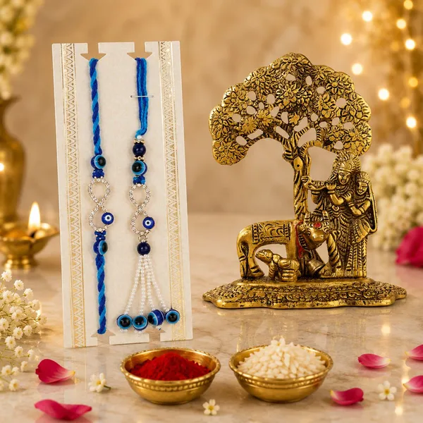 Chhariya_Crafts_Bhaiya_Bhabhi_Bhaiya_Bhabhi_Rakhi_Combo_Gift_Set_Assorted,_Gold,_Gold_Finish,_Jute,_Kundan,_Mauli_Thread,_Pearl,_Yarn_Rakhi,_Chawal_Roli_Pack,_Showpiece,_Lumba__Set_(1_Radha_Krishna_Idol,_1_Chawal_Roli_Pack,_1_Designer_Lumba,_1_Designer_Rakhi)