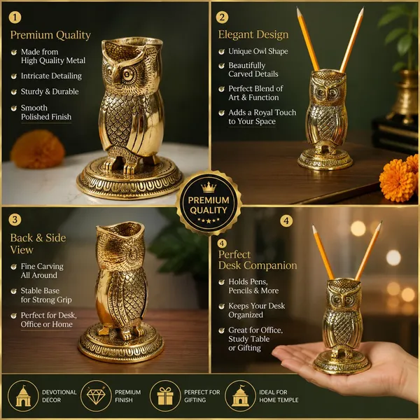 Chhariya_Crafts_Bhaiya_Bhabhi_Bhaiya_Bhabhi_Rakhi_Combo_Gift_Set_Assorted,_Gold,_Gold_Finish,_Jute,_Kundan,_Mauli_Thread,_Pearl,_Yarn_Rakhi,_Chawal_Roli_Pack,_Showpiece__Set_(1_Owl_Penstand_Vastu,_1_Chawal_Roli_Pack,_1_Designer_Lumba,_1_Designer_Rakhi)