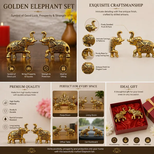 Chhariya_Crafts_Bhaiya_Bhabhi_Bhaiya_Bhabhi_Rakhi_Combo_Gift_Set_Assorted,_Gold,_Gold_Finish,_Jute,_Kundan,_Mauli_Thread,_Pearl,_Yarn_Rakhi,_Chawal_Roli_Pack,_Showpiece__Set_(1_Elepahnt_Pair,_1_Chawal_Roli_Pack,_1_Designer_Lumba,_1_Designer_Rakhi)