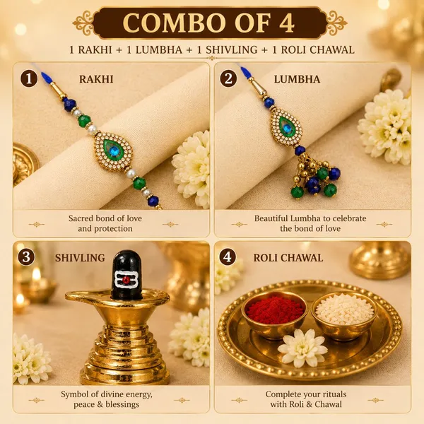 Chhariya_Crafts_Bhaiya_Bhabhi_Bhaiya_Bhabhi_Rakhi_Combo_Gift_Set_Assorted,_Gold,_Gold_Finish,_Jute,_Kundan,_Mauli_Thread,_Pearl,_Yarn_Rakhi,_Chawal_Roli_Pack,_Showpiece__Set_(1_Shivling_Idol,_1_Chawal_Roli_Pack,_1_Designer_Lumba,_1_Designer_Rakhi)