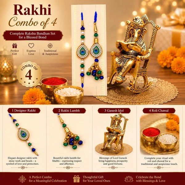 Chhariya_Crafts_Bhaiya_Bhabhi_Bhaiya_Bhabhi_Rakhi_Combo_Gift_Set_Assorted,_Gold,_Gold_Finish,_Jute,_Kundan,_Mauli_Thread,_Pearl,_Yarn_Rakhi,_Chawal_Roli_Pack,_Showpiece__Set_(1_Ganesh_On_Chair_Idol,_1_Chawal_Roli_Pack,_1_Designer_Lumba,_1_Designer_Rakhi)