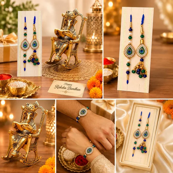Chhariya_Crafts_Bhaiya_Bhabhi_Bhaiya_Bhabhi_Rakhi_Combo_Gift_Set_Assorted,_Gold,_Gold_Finish,_Jute,_Kundan,_Mauli_Thread,_Pearl,_Yarn_Rakhi,_Chawal_Roli_Pack,_Showpiece__Set_(1_Ganesh_On_Chair_Idol,_1_Chawal_Roli_Pack,_1_Designer_Lumba,_1_Designer_Rakhi)