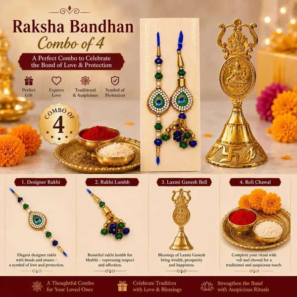 Chhariya_Crafts_Bhaiya_Bhabhi_Bhaiya_Bhabhi_Rakhi_Combo_Gift_Set_Assorted,_Gold,_Gold_Finish,_Jute,_Kundan,_Mauli_Thread,_Pearl,_Yarn_Rakhi,_Chawal_Roli_Pack,_Showpiece__Set_(1_Vastu_Bell,_1_Chawal_Roli_Pack,_1_Designer_Lumba,_1_Designer_Rakhi)