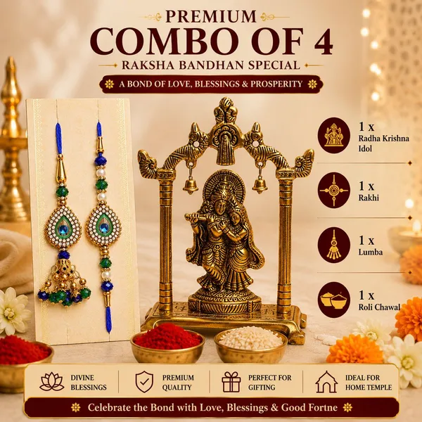 Chhariya_Crafts_Bhaiya_Bhabhi_Bhaiya_Bhabhi_Rakhi_Combo_Gift_Set_Assorted,_Gold,_Gold_Finish,_Jute,_Kundan,_Mauli_Thread,_Pearl,_Yarn_Rakhi,_Chawal_Roli_Pack,_Showpiece__Set_(1_Rada_Krishna_Idol,_1_Chawal_Roli_Pack,_1_Designer_Lumba,_1_Designer_Rakhi)