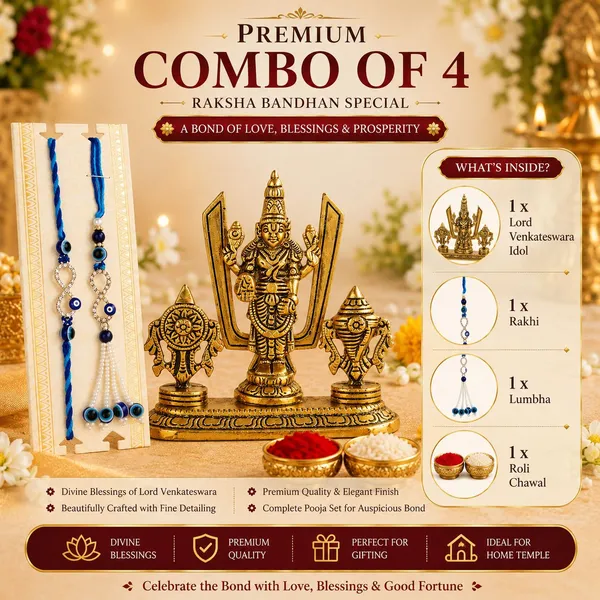 Chhariya_Crafts_Bhaiya_Bhabhi_Bhaiya_Bhabhi_Rakhi_Combo_Gift_Set_Assorted,_Gold,_Gold_Finish,_Jute,_Kundan,_Mauli_Thread,_Pearl,_Yarn_Rakhi,_Chawal_Roli_Pack,_Showpiece__Set_(1_Tirupati_Balaji,_1_Chawal_Roli_Pack,_1_Designer_Lumba,_1_Designer_Rakhi)