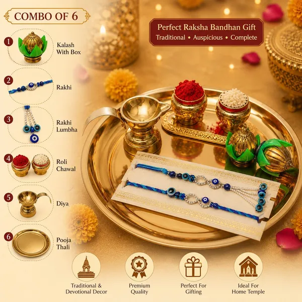 Chhariya_Crafts_Bhaiya_Bhabhi_Rakhi_Combo_Set_1_Pooja_Thali,_1_Chawal_Roli_Pack,_1_Designer_Lumba,_1_Rakhi_Assorted,_Gold,_Gold_Finish,_Jute,_Kundan,_Mauli_Thread,_Pearl,_Yarn_Thali,_Rakhi,_Showpiece,_Chawal_Roli_Pack__Set_(1_Thali,_1_Kumkum_box,_1_Diya,_1_Chawal_Roli_Pack,_1_Designer_Lumba,_1_Rakhi)