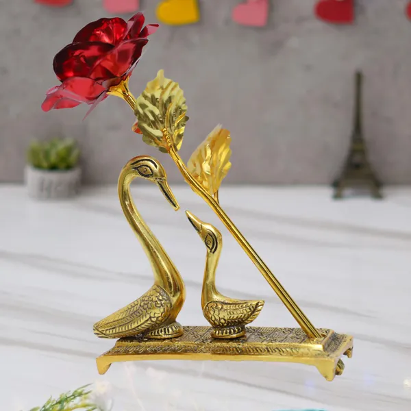 Chhariya_Crafts_Bhaiya_Bhabhi_Bhaiya_Bhabhi_Rakhi_Combo_Gift_Set_Assorted,_Gold,_Gold_Finish,_Jute,_Kundan,_Mauli_Thread,_Pearl,_Yarn_Rakhi,_Chawal_Roli_Pack,_Showpiece__Set_(1_Duck_Pair_Showpieces,_1_Chawal_Roli_Pack,_1_Designer_Lumba,_1_Designer_Rakhi)