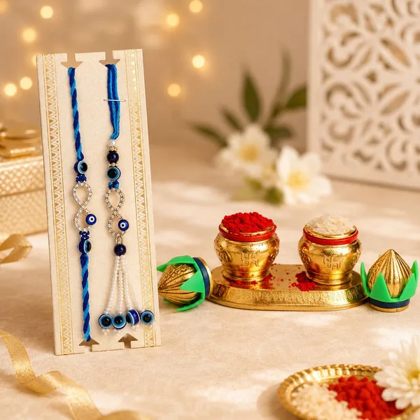 Chhariya_Crafts_Bhaiya_Bhabhi_Bhaiya_Bhabhi_Rakhi_Combo_Gift_Set_Assorted,_Gold,_Gold_Finish,_Jute,_Kundan,_Mauli_Thread,_Pearl,_Yarn_Rakhi,_Chawal_Roli_Pack,_Showpiece__Set_(1_Kalash_KumKum_Box,_1_Chawal_Roli_Pack,_1_Designer_Lumba,_1_Designer_Rakhi)