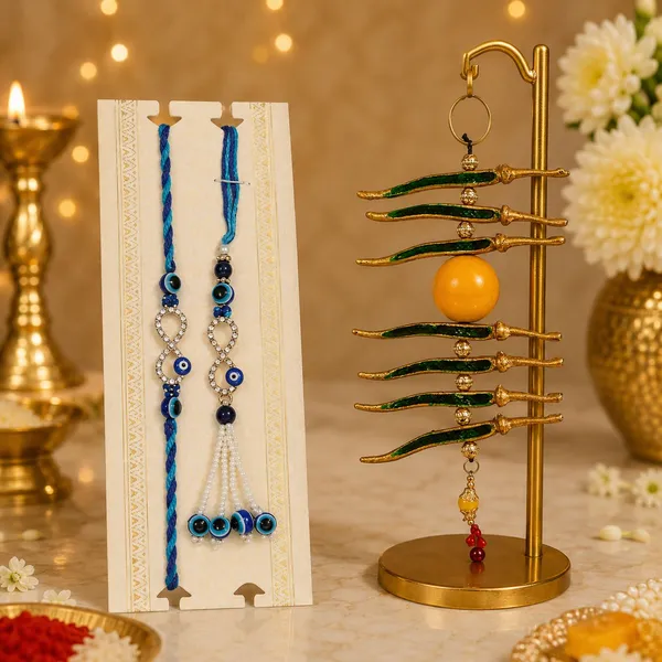 Chhariya_Crafts_Bhaiya_Bhabhi_Bhaiya_Bhabhi_Rakhi_Combo_Gift_Set_Assorted,_Gold,_Gold_Finish,_Jute,_Kundan,_Mauli_Thread,_Pearl,_Yarn_Rakhi,_Chawal_Roli_Pack,_Showpiece__Set_(1_Metal_Nimbu_Mirchi,_1_Chawal_Roli_Pack,_1_Designer_Lumba,_1_Designer_Rakhi)