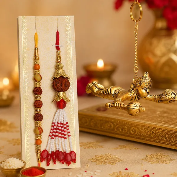 Chhariya_Crafts_Bhaiya_Bhabhi_Bhaiya_Bhabhi_Rakhi_Combo_Gift_Set_Assorted,_Gold,_Gold_Finish,_Jute,_Kundan,_Mauli_Thread,_Pearl,_Yarn_Rakhi,_Chawal_Roli_Pack,_Showpiece__Set_(1_Flying_Hanuman_Idol,_1_Chawal_Roli_Pack,_1_Designer_Lumba,_1_Designer_Rakhi)