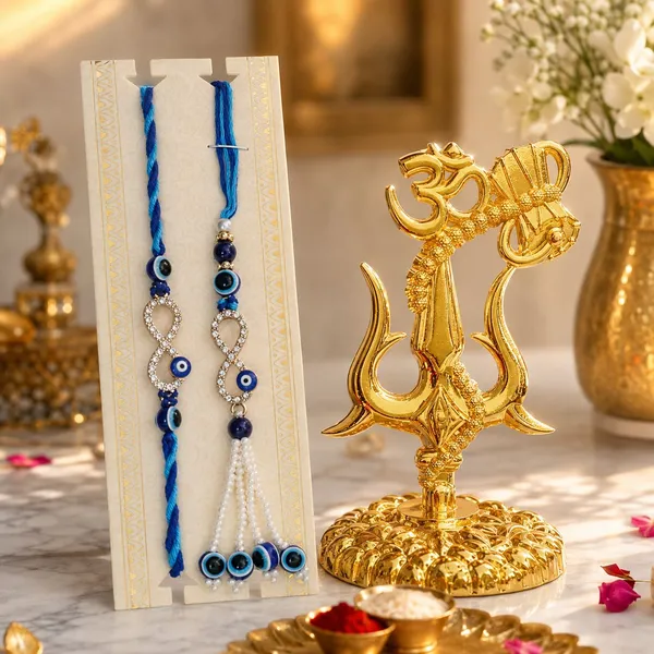 Chhariya_Crafts_Bhaiya_Bhabhi_Bhaiya_Bhabhi_Rakhi_Combo_Gift_Set_Assorted,_Gold,_Gold_Finish,_Jute,_Kundan,_Mauli_Thread,_Pearl,_Yarn_Rakhi,_Chawal_Roli_Pack,_Showpiece__Set_(1_Trisul_Showpieces_,_1_Chawal_Roli_Pack,_1_Designer_Lumba,_1_Designer_Rakhi)