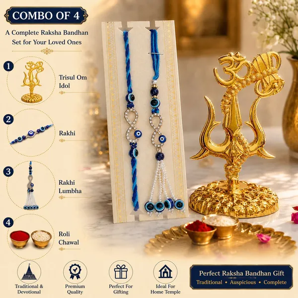 Chhariya_Crafts_Bhaiya_Bhabhi_Bhaiya_Bhabhi_Rakhi_Combo_Gift_Set_Assorted,_Gold,_Gold_Finish,_Jute,_Kundan,_Mauli_Thread,_Pearl,_Yarn_Rakhi,_Chawal_Roli_Pack,_Showpiece__Set_(1_Trisul_Showpieces_,_1_Chawal_Roli_Pack,_1_Designer_Lumba,_1_Designer_Rakhi)
