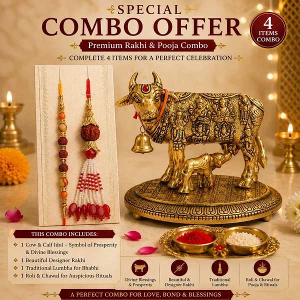 Chhariya_Crafts_Bhaiya_Bhabhi_Bhaiya_Bhabhi_Rakhi_Combo_Gift_Set_Assorted,_Gold,_Gold_Finish,_Jute,_Kundan,_Mauli_Thread,_Pearl,_Yarn_Rakhi,_Chawal_Roli_Pack,_Showpiece__Set_(1_Cow_Calf_Statue,_1_Chawal_Roli_Pack,_1_Designer_Lumba,_1_Designer_Rakhi)