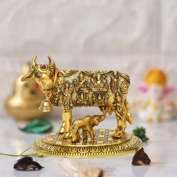 Chhariya_Crafts_Bhaiya_Bhabhi_Bhaiya_Bhabhi_Rakhi_Combo_Gift_Set_Assorted,_Gold,_Gold_Finish,_Jute,_Kundan,_Mauli_Thread,_Pearl,_Yarn_Rakhi,_Chawal_Roli_Pack,_Showpiece__Set_(1_Cow_And_Calf_Statue,_1_Chawal_Roli_Pack,_1_Designer_Lumba,_1_Designer_Rakhi)