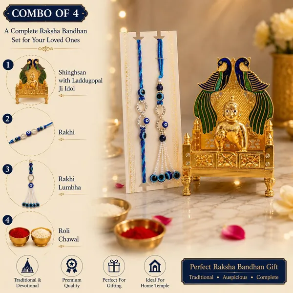 Chhariya_Crafts_Bhaiya_Bhabhi_Bhaiya_Bhabhi_Rakhi_Combo_Gift_Set_Assorted,_Gold,_Gold_Finish,_Jute,_Kundan,_Mauli_Thread,_Pearl,_Yarn_Rakhi,_Chawal_Roli_Pack,_Showpiece__Set_(1_Krishna_On_Singhasan,_1_Chawal_Roli_Pack,_1_Designer_Lumba,_1_Designer_Rakhi)