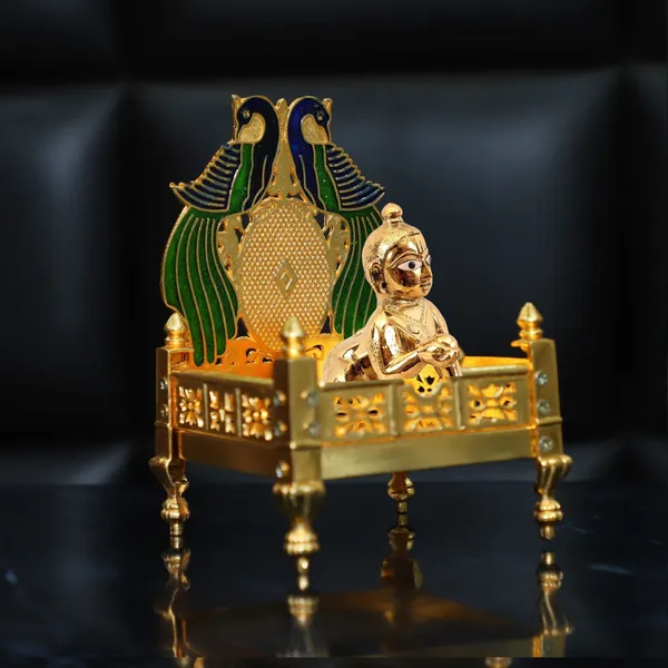 Chhariya_Crafts_Bhaiya_Bhabhi_Bhaiya_Bhabhi_Rakhi_Combo_Gift_Set_Assorted,_Gold,_Gold_Finish,_Jute,_Kundan,_Mauli_Thread,_Pearl,_Yarn_Rakhi,_Chawal_Roli_Pack,_Showpiece,_Lumba__Set_(1_Krishna_With_Singhasan,_1_Chawal_Roli_Pack,_1_Designer_Lumba,_1_Designer_Rakhi)