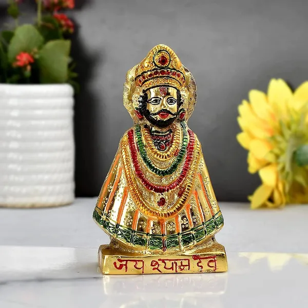 Chhariya_Crafts_Bhaiya_Bhabhi_Bhaiya_Bhabhi_Rakhi_Combo_Gift_Set_Assorted,_Gold_Finish,_Jute,_Pearl,_Plastic_(PVC),_Zardosi_Rakhi,_Showpiece,_Lumba,_Chawal_Roli_Pack__Set_(1_Metal_Khatushyam_Showpieces,_1_Chawal_Roli_Pack,_1_Designer_Lumba,_3_Designer_Rakhi)