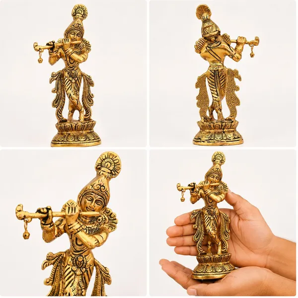 Chhariya_Crafts_Bhaiya_Bhabhi_Bhaiya_Bhabhi_Rakhi_Combo_Gift_Set_Assorted,_Gold_Finish,_Jute,_Pearl,_Plastic_(PVC),_Zardosi_Rakhi,_Showpiece,_Lumba,_Chawal_Roli_Pack__Set_(1_Metal_Krishna_Showpieces,_1_Chawal_Roli_Pack,_1_Designer_Lumba,_3_Designer_Rakhi)