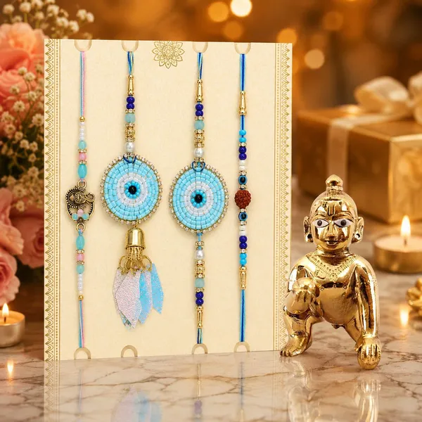 Chhariya_Crafts_Bhaiya_Bhabhi_Bhaiya_Bhabhi_Rakhi_Combo_Gift_Set_Assorted,_Gold_Finish,_Jute,_Pearl,_Plastic_(PVC),_Zardosi_Rakhi,_Showpiece,_Lumba,_Chawal_Roli_Pack__Set_(1_Metal_Laddugopal_Showpieces,_1_Chawal_Roli_Pack,_1_Designer_Lumba,_3_Designer_Rakhi)