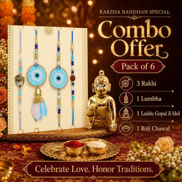 Chhariya_Crafts_Bhaiya_Bhabhi_Bhaiya_Bhabhi_Rakhi_Combo_Gift_Set_Assorted,_Gold_Finish,_Jute,_Pearl,_Plastic_(PVC),_Zardosi_Rakhi,_Showpiece,_Lumba,_Chawal_Roli_Pack__Set_(1_Metal_Laddugopal_Showpieces,_1_Chawal_Roli_Pack,_1_Designer_Lumba,_3_Designer_Rakhi)