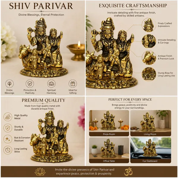 Chhariya_Crafts_Bhaiya_Bhabhi_Bhaiya_Bhabhi_Rakhi_Combo_Gift_Set_Assorted,_Gold_Finish,_Jute,_Pearl,_Plastic_(PVC),_Zardosi_Rakhi,_Showpiece,_Lumba,_Chawal_Roli_Pack__Set_(1_Metal_Shivparivar_Showpieces,_1_Chawal_Roli_Pack,_1_Designer_Lumba,_3_Designer_Rakhi)