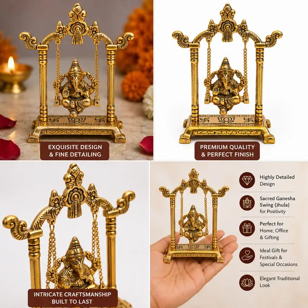 Chhariya_Crafts_Bhaiya_Bhabhi_Bhaiya_Bhabhi_Rakhi_Combo_Gift_Set_Assorted,_Gold_Finish,_Jute,_Pearl,_Plastic_(PVC),_Zardosi_Rakhi,_Showpiece,_Lumba,_Chawal_Roli_Pack__Set_(1_Metal_Ganesh_Jhula_Showpiece,_1_Chawal_Roli_Pack,_1_Designer_Lumba,_3_Designer_Rakhi)